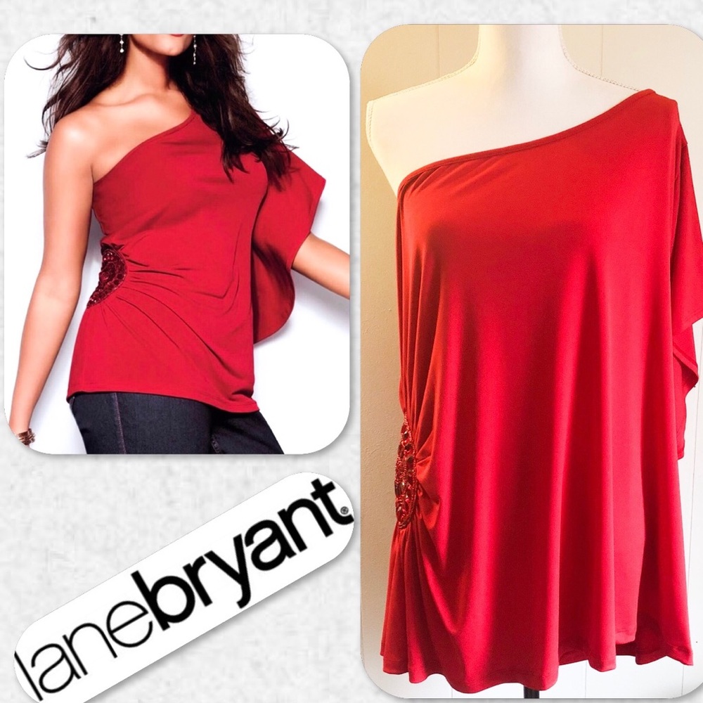 Lane Bryant One Shoulder Embellished Top